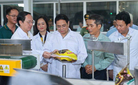 Thủ tướng thăm một số cơ sở sản xuất, chế biến gạo công nghệ cao tại Đồng Tháp