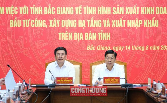 Bộ trưởng Nguyễn Hồng Diên làm việc với tỉnh Bắc Giang