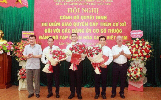 Thí điểm giao quyền cấp trên cơ sở đối với 3 Đảng bộ cơ sở thuộc Đảng bộ Tập đoàn Hóa chất Việt Nam