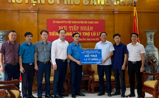 TKV hỗ trợ huyện Mù Cang Chải 1,2 tỷ đồng khắc phục hậu quả thiên tai