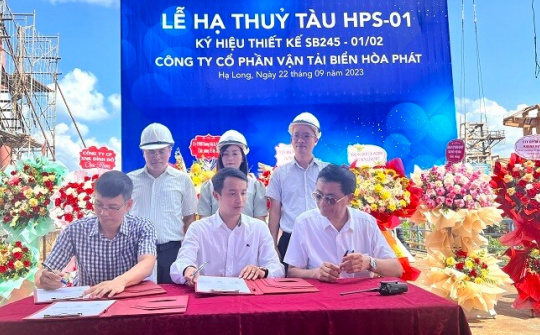 Hòa Phát hạ thủy tàu HPS-01 tải trọng 24.500 tấn