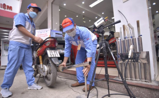 Kiểm định khí thải xe mô tô, xe gắn máy lưu động bằng xe chuyên dùng