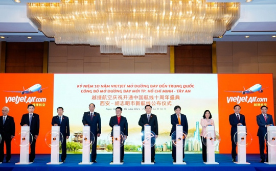 Vietjet công bố đường bay mới TP. Hồ Chí Minh - Tây An