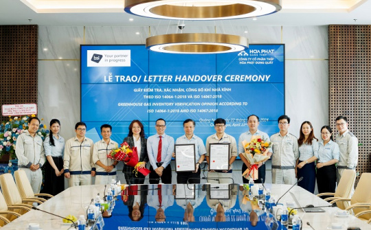 Hòa Phát Dung Quất được BSI trao xác nhận khí nhà kính theo ISO 14064-1:2018 và ISO 14067:2018