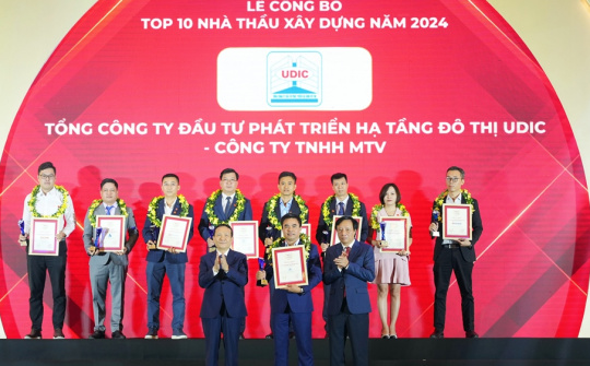 UDIC lần thứ 6 được vinh danh Top 10 Nhà thầu xây dựng năm 2024