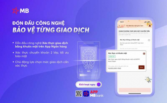 App MBBank: Xác thực khuôn mặt, an tâm chuyển tiền
