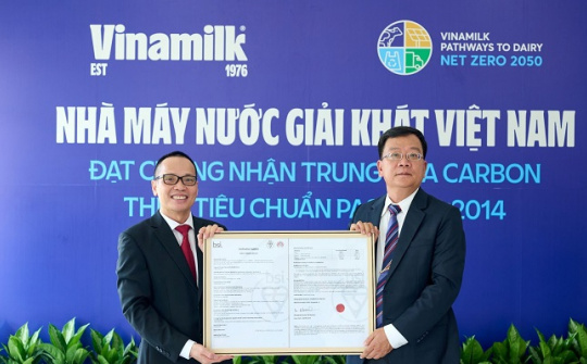 Vinamilk có 3 đơn vị đạt chứng nhận quốc tế về trung hòa carbon