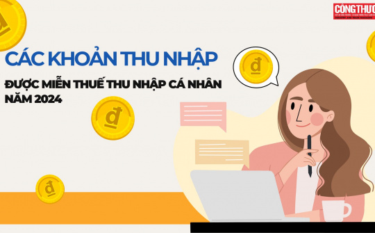 Các khoản thu nhập được miễn thuế thu nhập cá nhân năm 2024