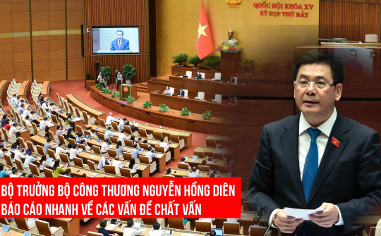 Bộ trưởng Nguyễn Hồng Diên báo cáo nhanh về các vấn đề chất vấn tại Kỳ họp thứ 7