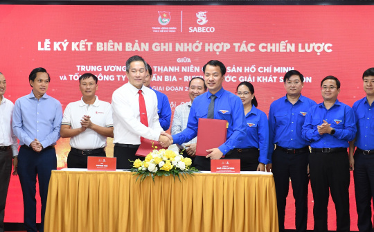 Trung ương Đoàn và SABECO tiếp tục ký biên bản ghi nhớ Giai đoạn 2024-2026