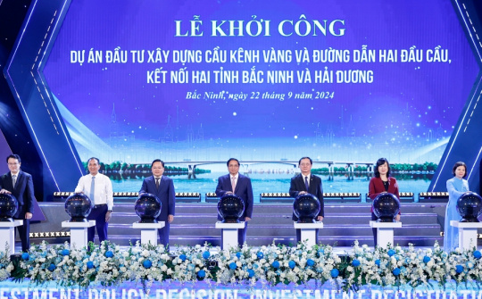 Khởi công cầu Kênh Vàng gần 2.200 tỷ đồng, nối Bắc Ninh và Hải Dương