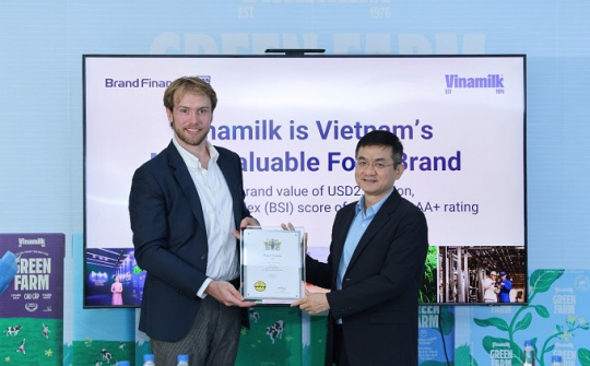 Vinamilk gia nhập nhóm 5% thương hiệu mạnh nhất toàn cầu