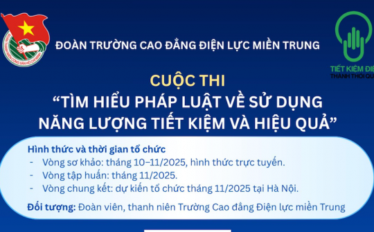 Tuổi trẻ EVNCPC, Trường Cao đẳng Điện lực miền Trung lan toả pháp luật về sử dụng năng lượng tiết kiệm và hiệu quả