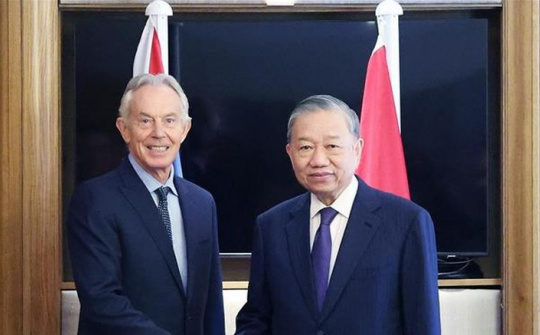 Tổng Bí thư Tô Lâm gặp cựu Thủ tướng Anh Tony Blair