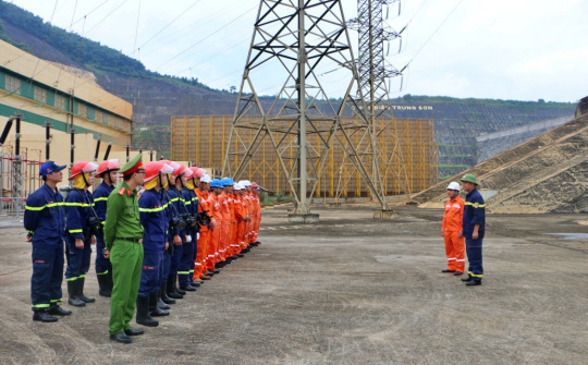 Thủy điện Trung Sơn: Thực tập phương án phòng cháy, chữa cháy và cứu nạn, cứu hộ định kỳ