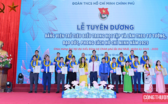 Đoàn Thanh niên Chính phủ: Tuyên dương 95 đảng viên trẻ tiêu biểu học tập và làm theo lời Bác