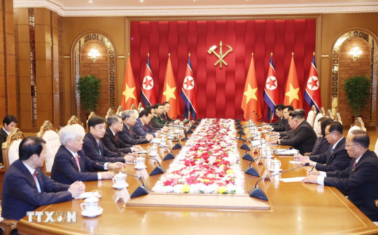 Tổng Bí thư Tô Lâm hội đàm với Tổng Bí thư, Chủ tịch Quốc vụ Triều Tiên Kim Jong Un