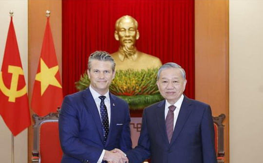 Tổng Bí thư Tô Lâm tiếp Bộ trưởng Bộ Chiến tranh Hoa Kỳ Pete Hegseth