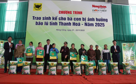 Phân bón Bình Điền trao 1.600 gói sinh kế giúp nông dân Thanh Hóa tái thiết sản xuất sau bão lũ
