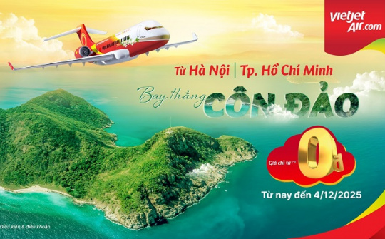 Bay Côn Đảo chỉ từ 0 đồng với “3 ngày vàng” siêu ưu đãi của Vietjet