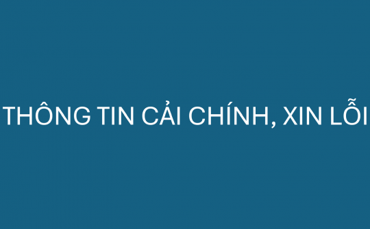 Thông tin cải chính, xin lỗi