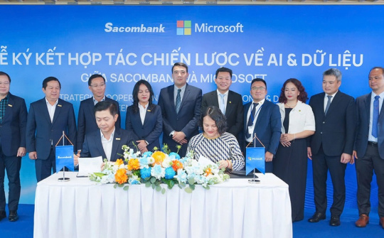 Ngân hàng Sacombank và Microsoft Việt Nam hợp tác chiến lược về AI và dữ liệu