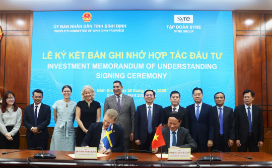 Bình Định ký ghi nhớ đầu tư dự án Tổ hợp sản xuất tái chế vải 1 tỷ USD với Tập đoàn SYRE