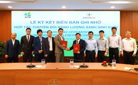 EVNGENCO3 ký kết biên bản ghi nhớ về hợp tác chuyển đổi năng lượng xanh với SCM