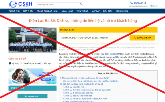 Cảnh báo trang web giả mạo Tổng công ty Điện lực miền Bắc nhằm lừa đảo khách hàng