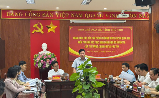 Văn phòng Thường trực Ban Chỉ đạo 389 Quốc gia làm việc tại Phú Thọ