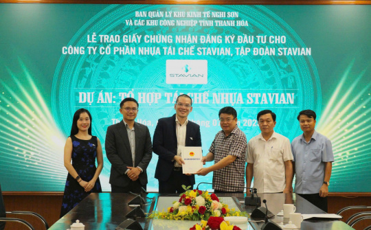 Dự án Tổ hợp Tái chế Nhựa Stavian chính thức nhận chứng nhận đăng ký đầu tư