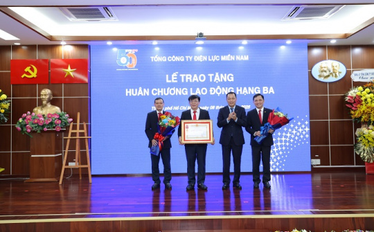 Tổng công ty Điện lực miền Nam đón nhận Huân chương Lao động hạng Ba