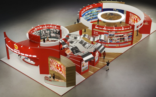 Phối cảnh 3D Triển lãm "80 năm ngành Công Thương lớn mạnh cùng đất nước"