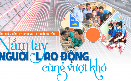Công đoàn Công ty CP Gang Thép Thái Nguyên: Nắm tay người lao động cùng vượt khó