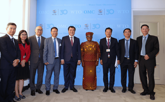 Thứ trưởng Nguyễn Sinh Nhật Tân làm việc với Tổng giám đốc WTO