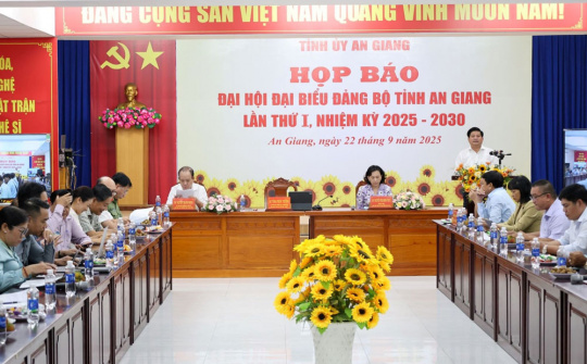 Tỉnh An Giang họp báo thông tin về công tác chuẩn bị Đại hội Đảng bộ lần thứ I