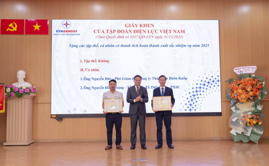 Thủy điện Buôn Kuốp: Phấn đấu sản lượng điện sản xuất đạt hơn 3,1 tỷ kWh năm 2026