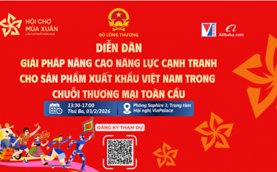 Sắp diễn ra Diễn đàn "Giải pháp nâng cao năng lực cạnh tranh cho sản phẩm xuất khẩu Việt Nam trong chuỗi thương mại toàn cầu"