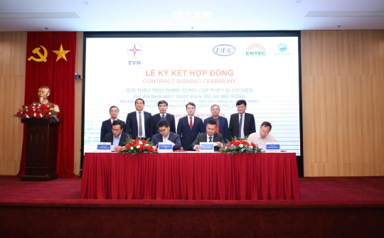 EVN ký hợp đồng cung cấp thiết bị cơ điện Dự án Nhà máy Thủy điện Trị An mở rộng