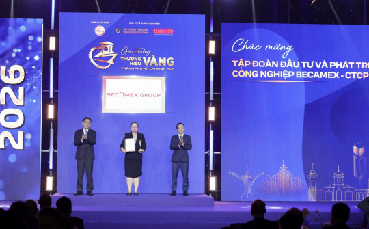 Tập đoàn Becamex được vinh danh Thương hiệu vàng Thành phố Hồ Chí Minh năm 2026