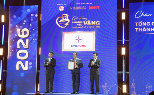 EVNHCMC lần thứ ba đạt giải Thương hiệu Vàng TP Hồ Chí Minh
