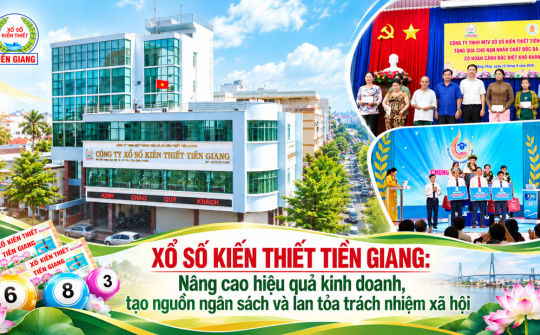 Xổ số kiến thiết Tiền Giang: Nâng cao hiệu quả kinh doanh, tạo nguồn thu ngân sách và lan tỏa trách nhiệm xã hội