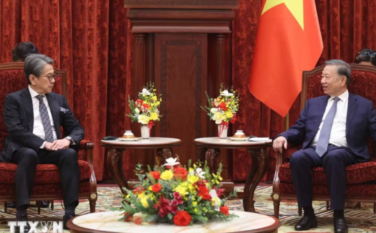 Tổng Bí thư, Chủ tịch nước Tô Lâm tiếp Chủ tịch Ngân hàng Hợp tác Quốc tế Nhật Bản