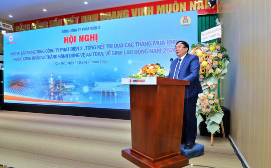 Tổng công ty Phát điện 2 tổng kết công tác đảm bảo cung ứng điện mùa khô và Tháng Công nhân năm 2026