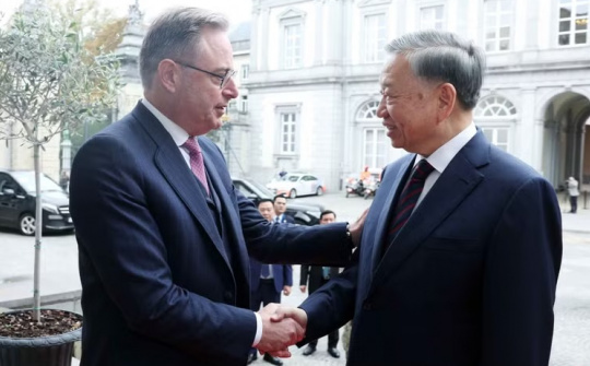Thủ tướng Vương quốc Bỉ Bart De Wever chủ trì Lễ đón Tổng Bí thư, Chủ tịch nước Tô Lâm