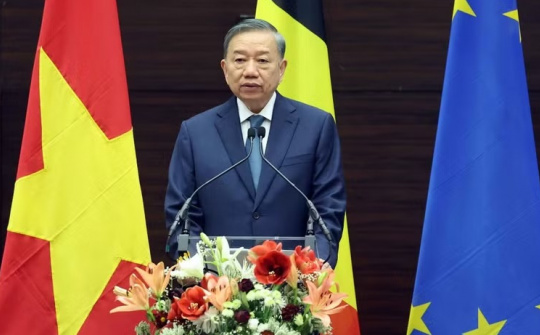 Tổng Bí thư, Chủ tịch nước Tô Lâm phát biểu chính sách tại Viện Quan hệ Quốc tế Hoàng gia Egmont (Vương quốc Bỉ)