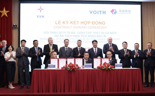 EVN ký hợp đồng thiết bị Thủy điện tích năng Bác Ái