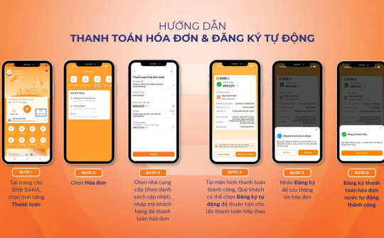 Hoàn tiền đến 200.000 đồng khi thanh toán hóa đơn tự động trên SHB SAHA