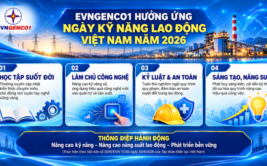 EVNGENCO1 hưởng ứng Ngày Kỹ năng lao động Việt Nam năm 2026