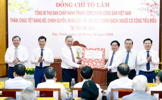 Tổng Bí thư Tô Lâm thăm, chúc Tết Đảng bộ, chính quyền, nhân dân tỉnh Tây Ninh